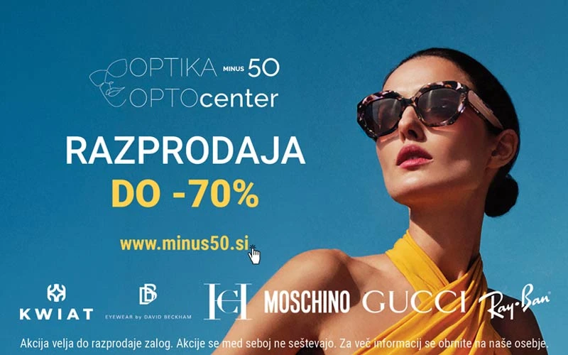 Optocenter | Optika Minus 50 - Poletna razprodaja pri Optiki Minus 50 do -70% na SONČNA  očala priznanih znamk IZ ZALOGE 
